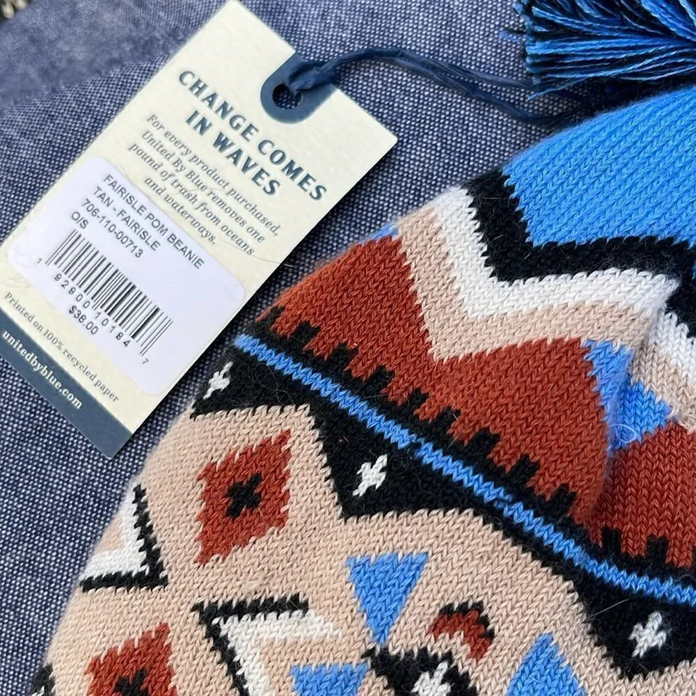 United By Blue FairIsle Pom Pom Beanie